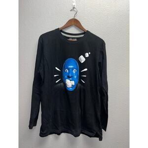 Blue Man Group Long Sleeve Shirt Marshmallow Throw Graphic Promo Tee Medium